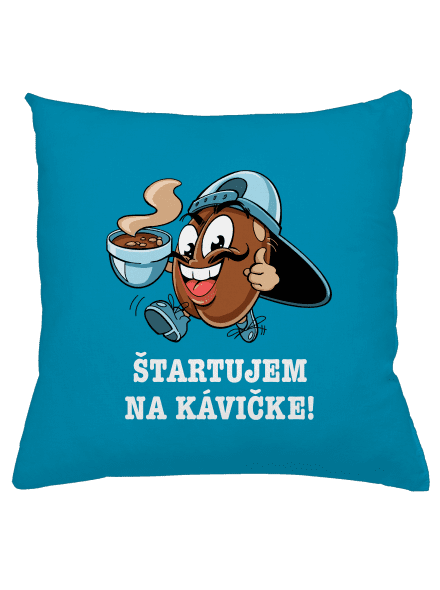 Štartujem na kávičke vankúš Blue Turquoise
