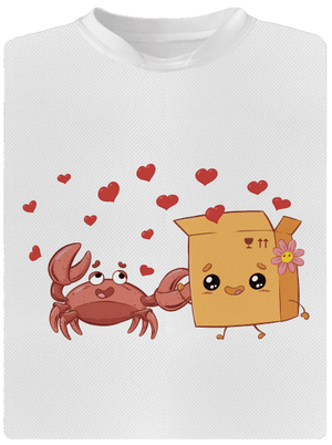 Krab a krabica detské športové tričko White