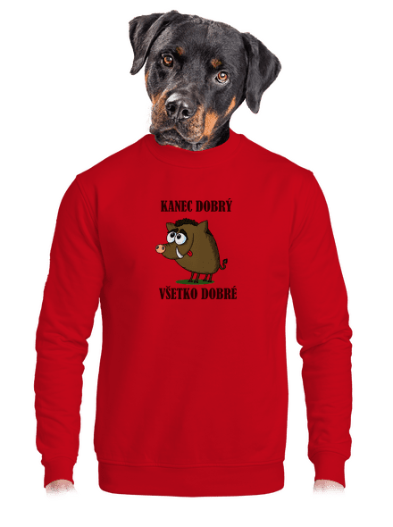 Kanec dobrý unisex mikina bez kapucne Red