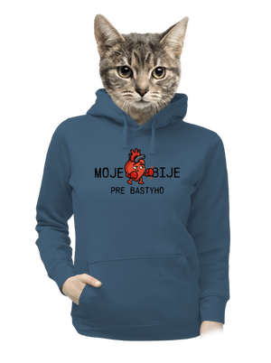 Moje srdce bije dámska mikina klokanka Denim