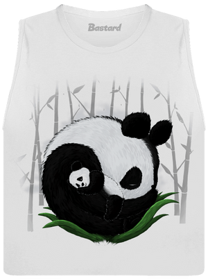 Dve spiace pandy dámske tielko voľné White