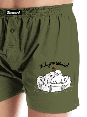 Milujem túlenie pánske trenky Khaki