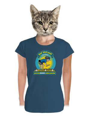 Závislosť na bicykli dámske tričko prémium Petrol Blue