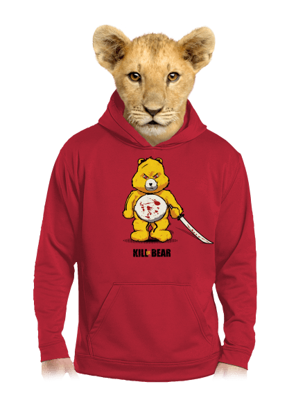 Killer bear detská mikina klokanka Fire Red