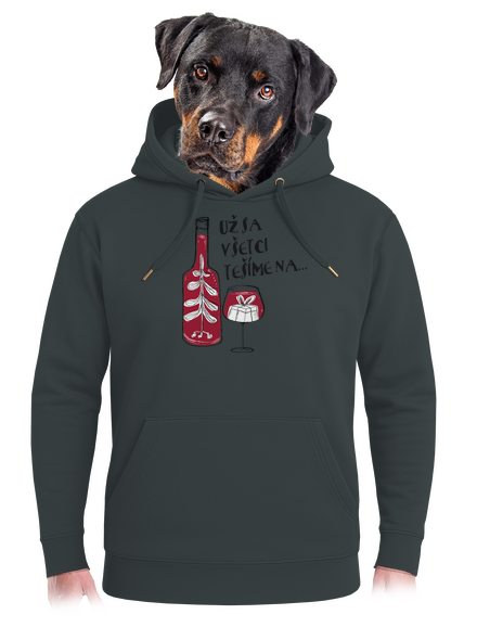 Vianoce vo víne unisex mikina premium Charcoal