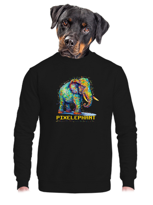 Pixelephant unisex mikina bez kapucne Black