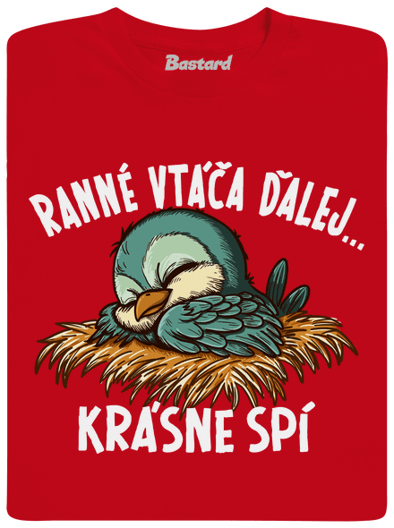 Ranné vtáča spí detské tričko Red