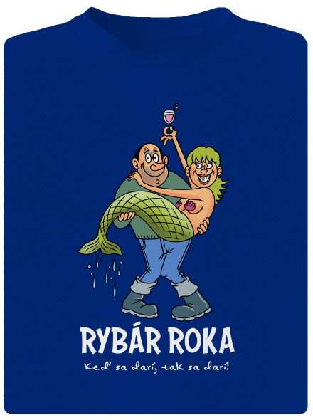 Rybár roka pánske športové tričko Royal Blue Mal