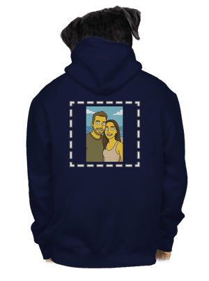 Simpsonovi z vlastnej fotky pánska mikina na zips Navy
