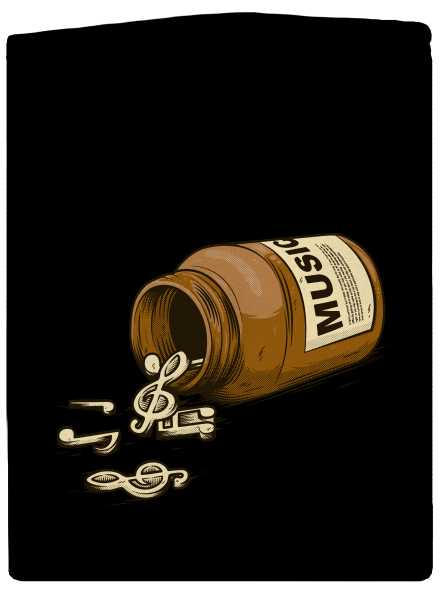 Music Pills pánska mikina na zips Black