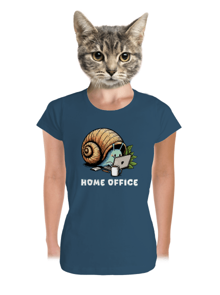 Slimákov home office dámske tričko prémium Petrol Blue