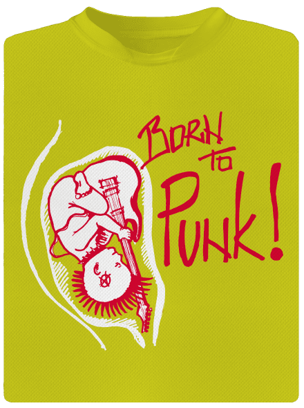 Born to punk detské športové tričko Neon Yellow