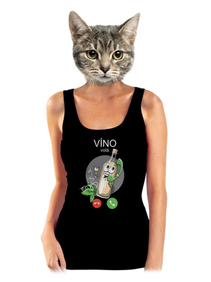 Biele víno volá dámske tielko klasické Black