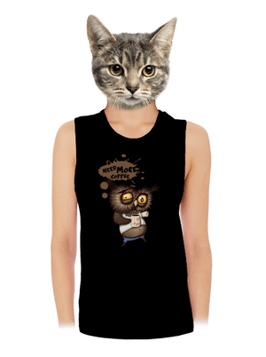 Need more coffee dámske tielko voľné Black