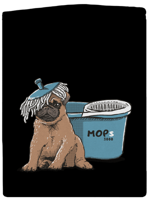 Mops pánska mikina na zips Black