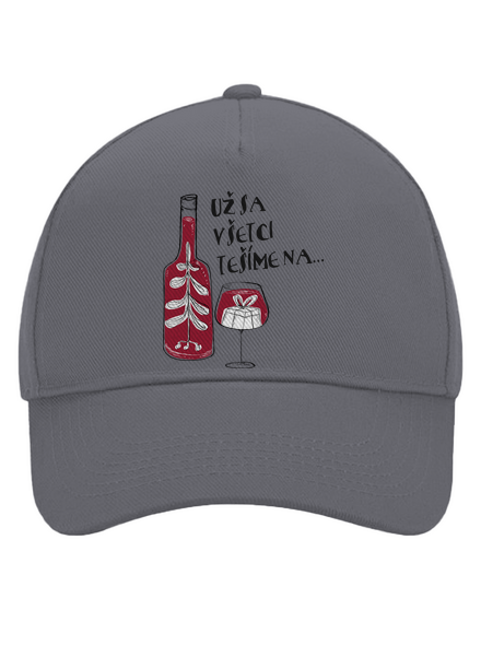 Vianoce vo víne šiltovka baseballka Graphite grey