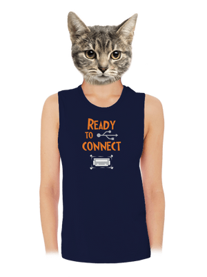 USB pripojenie dámske tielko voľné Navy