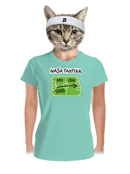 Naša futbalová taktika dámske športové tričko Mint Mal