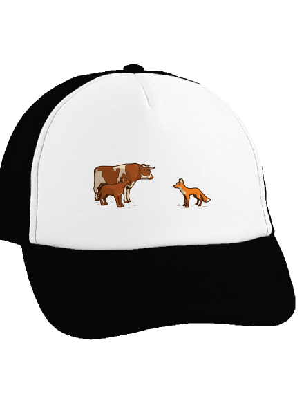 Vůl, pes a vulpes šiltovka truckerka Black cap