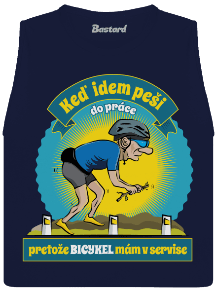 Závislosť na bicykli dámske tielko voľné Navy