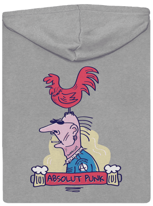Absolut Punk pánska mikina na zips Light Melange