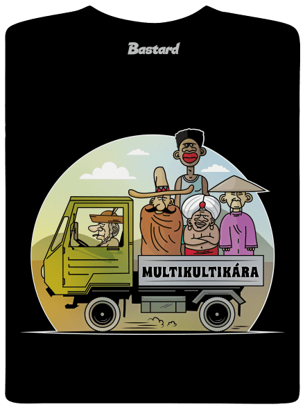 Multikultikára pánske tričko Black