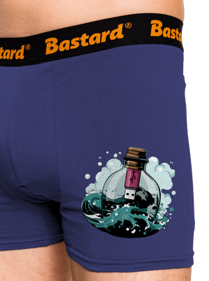 USB odkaz vo fľaši boxerky Blue Navy