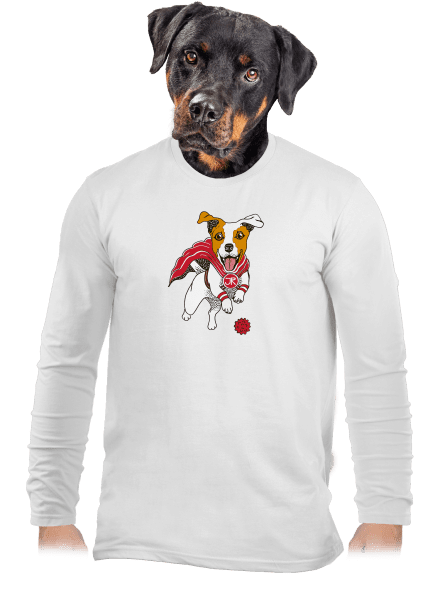 Jack Russell pánske dlhý rukáv White