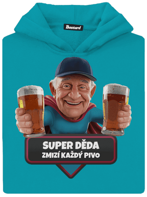 Super dedo detská mikina klokanka Hawaiian Blue