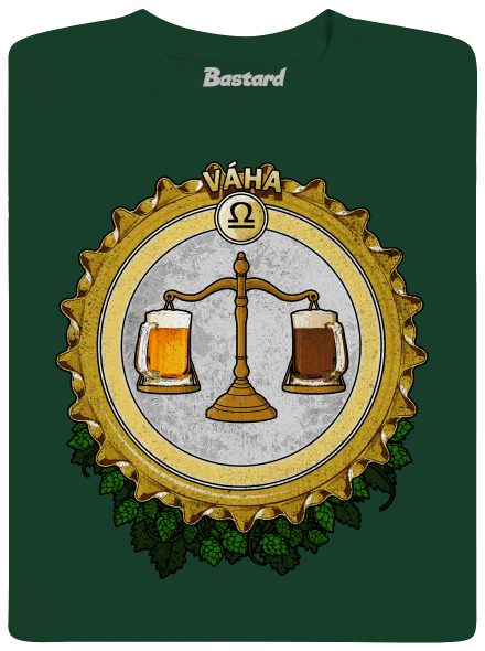 Pivný horoskop: Váha pánske dlhý rukáv Bottle Green