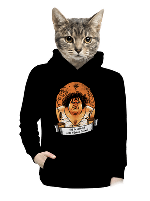 B14: Slunce seno jahody dámska mikina klokanka Black