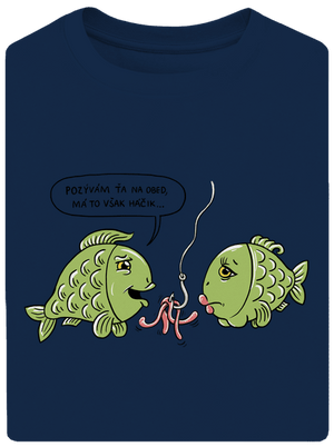 Háčik unisex tričko oversized Midnight Blue