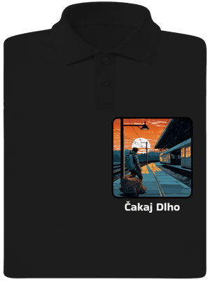 Čakaj dlho pánska polokošeľa Black