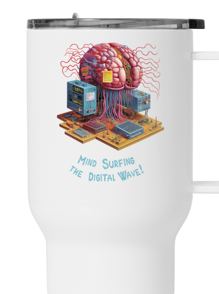 Mind surfing the digital wave termohrnček White