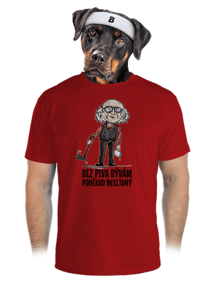 Neklidný bez piva pánske športové tričko Red Mal