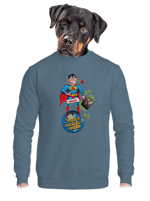 Supermachoman unisex mikina bez kapucne Nordic Blue