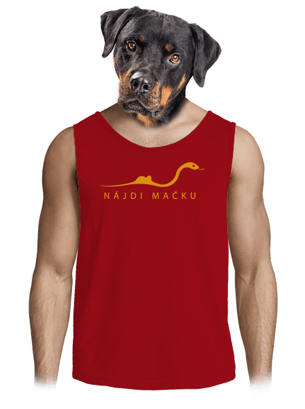 Nájdi mačku pánske tielko Red