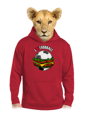 Foodball detská mikina klokanka Fire Red