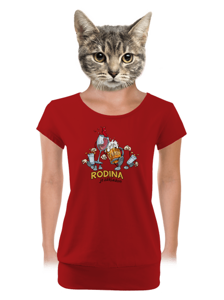 Rodina je základom dámske tričko s lemom Red Mal