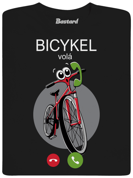 Bicykel volá pánske tričko Black