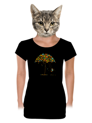 Radosť z jesene dámske tričko s lemom Black