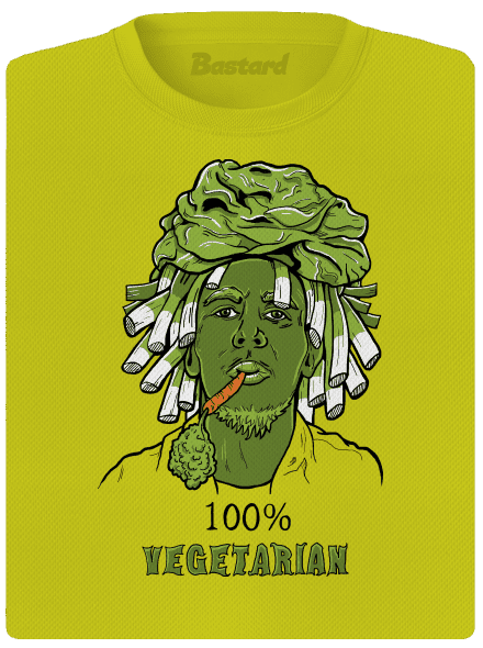100% vegetarián dámske športové tričko Neon Yellow
