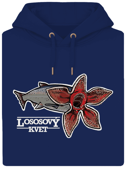 Lososový kvet unisex mikina premium Navy