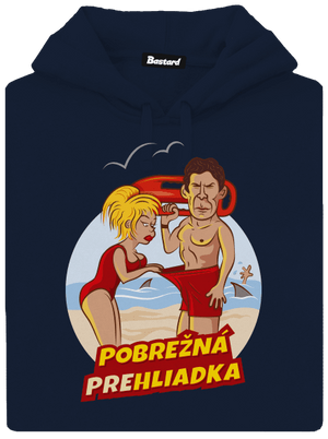 Pobrežná prehliadka pánska mikina klokanka Navy