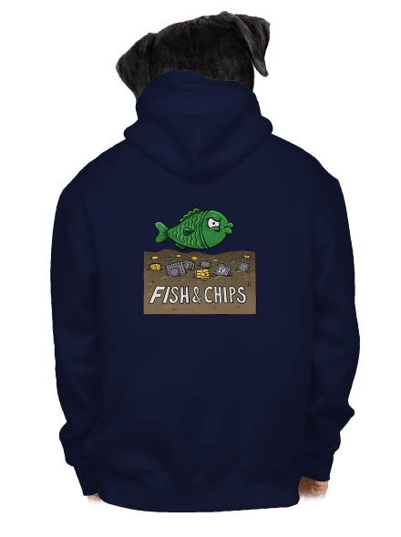 Fish and IT chips pánska mikina na zips Navy