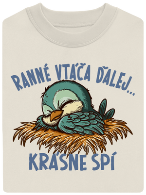 Ranné vtáča spí unisex mikina bez kapucne Off White