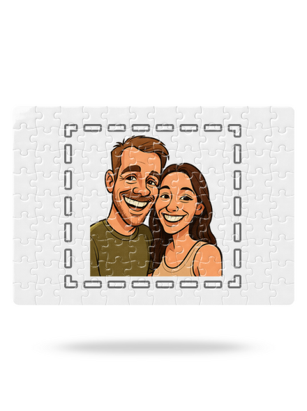 Karikatúra z vlastnej fotky puzzle White