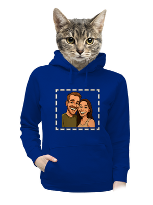Karikatúra z vlastnej fotky dámska mikina klokanka Royal Blue Mal