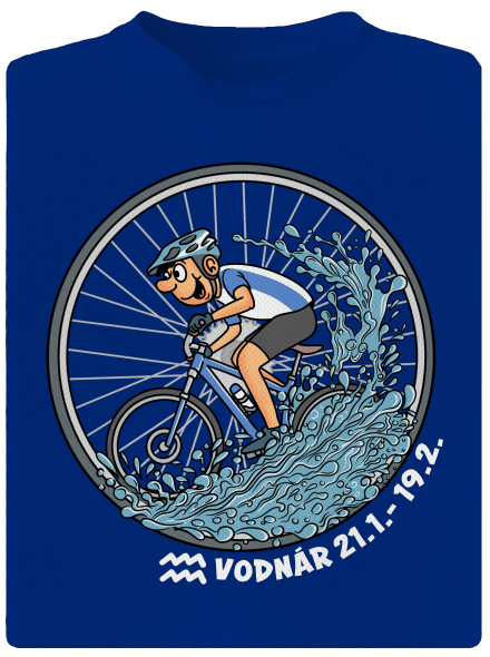 Cyklistický horoskop: Vodnár pánske športové tričko Royal Blue Mal