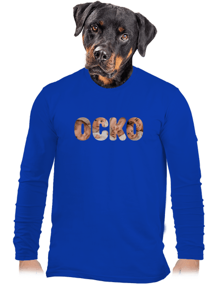 Nápis ocko z vlastných fotiek pánske dlhý rukáv Royal Blue